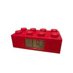 LEGO Red Brick Digital Alarm Clock 9002168 Oversized 2x4 Building Block Design